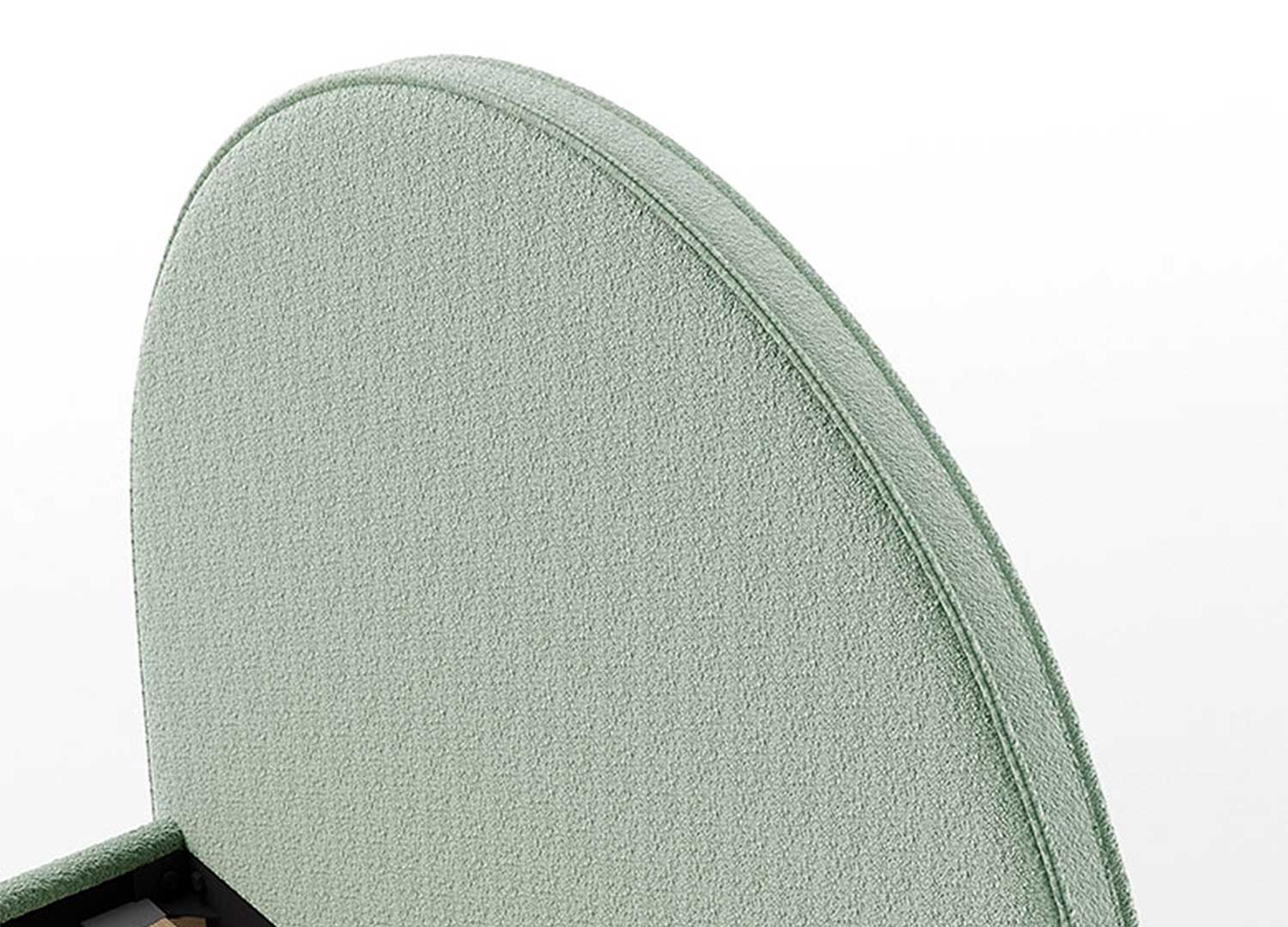 Lit 90x200 cm avec pouf en tissu bouclette vert Moon