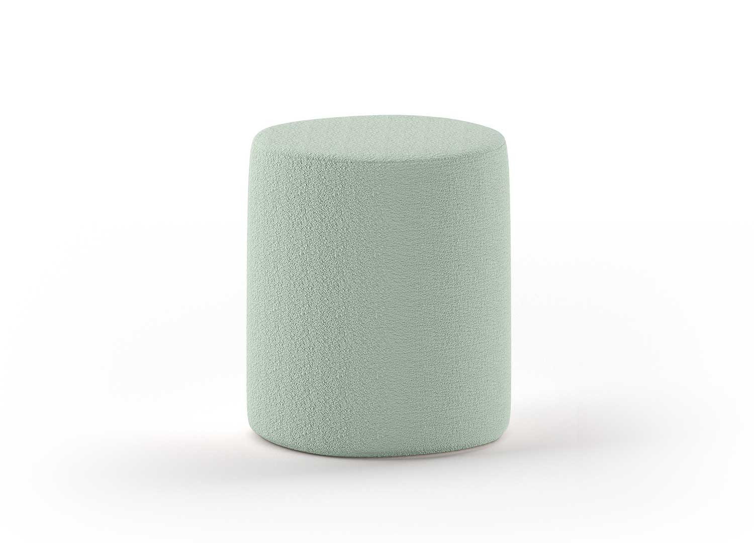 Lit 90x200 cm avec pouf en tissu bouclette vert Moon