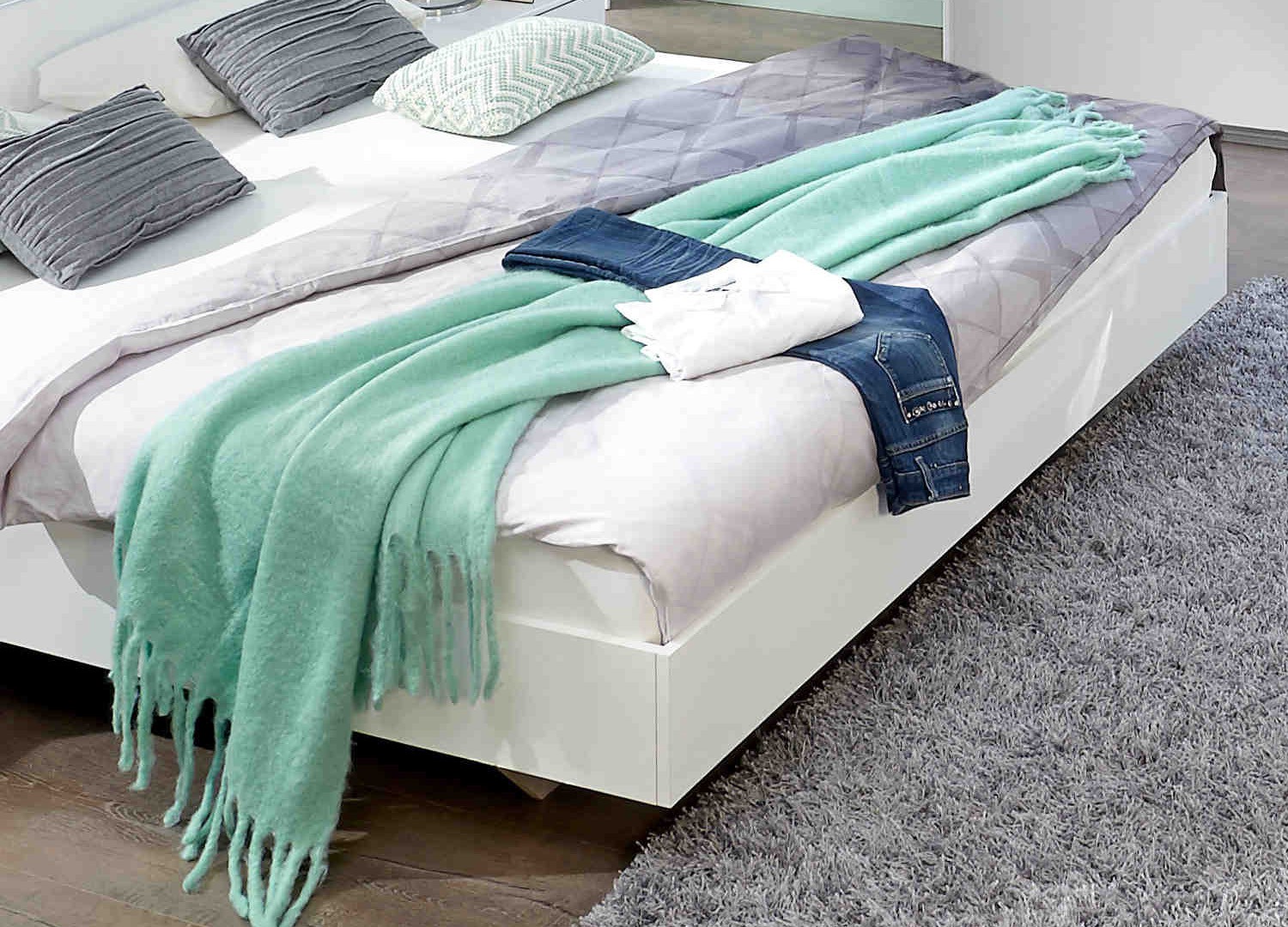 Lit adulte design blanc