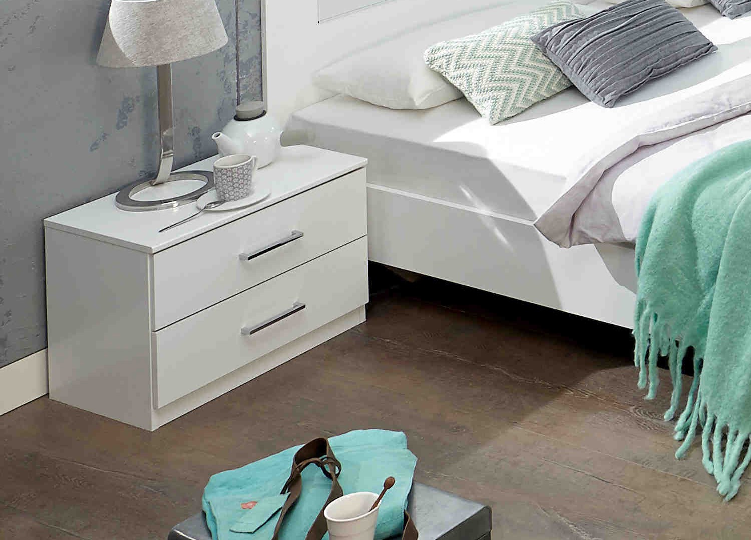 Lit adulte design blanc