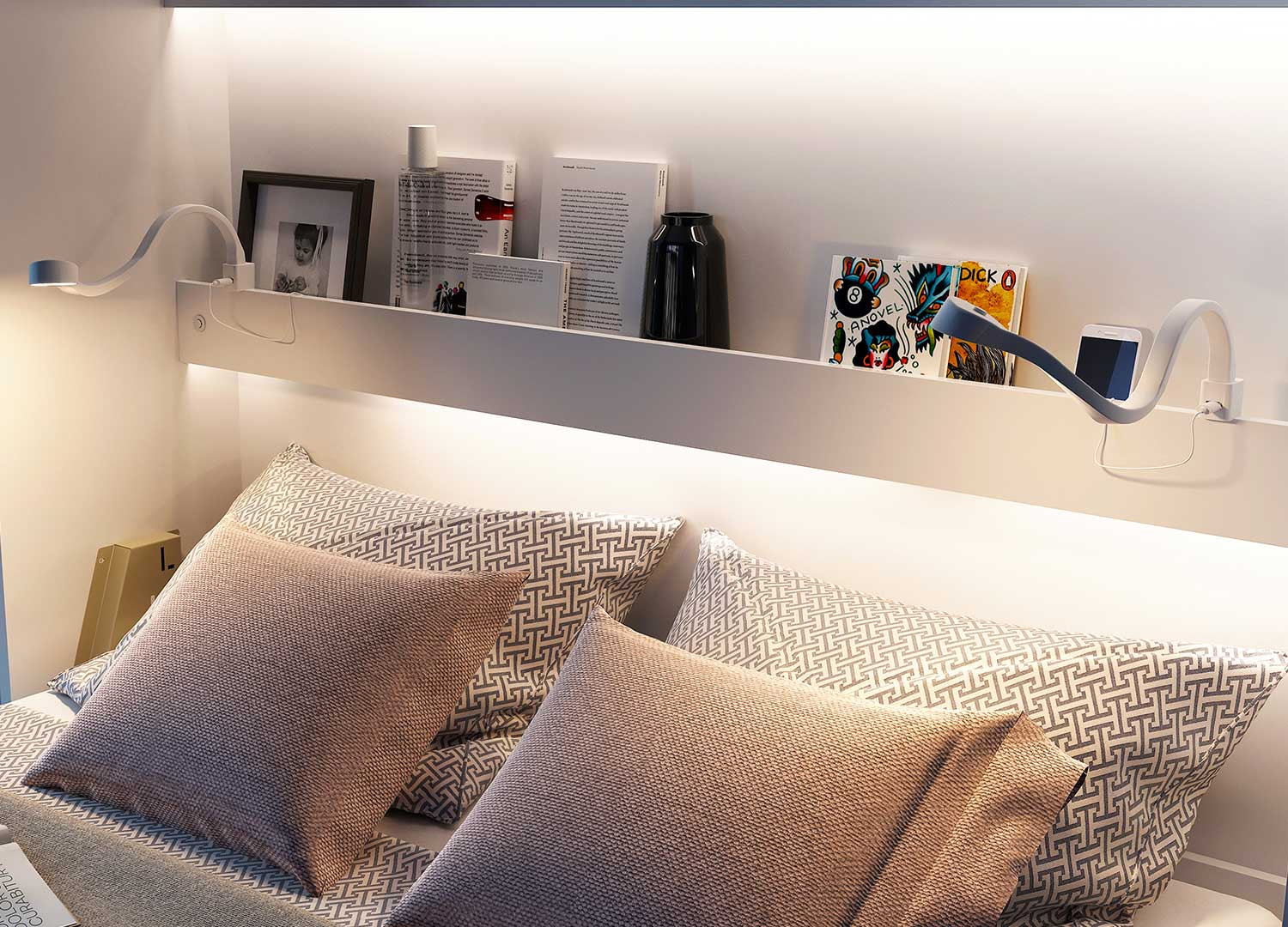 Lit blanc escamotable vertical 140x200 cm Bed Concept