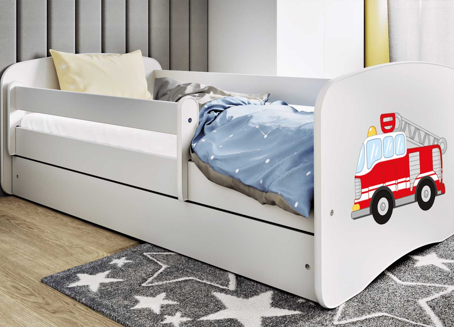 Lit camion pompier garçon 70x140, 80x160, 80x180 cm