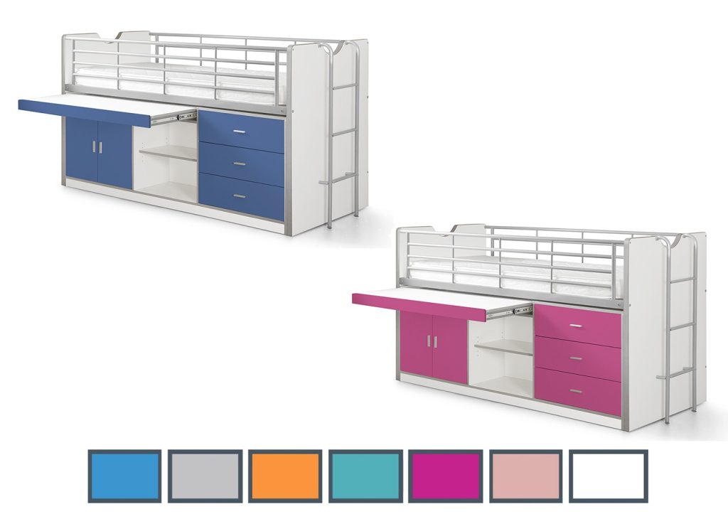 Lit Combiné 7 coloris au choix bureau et rangement