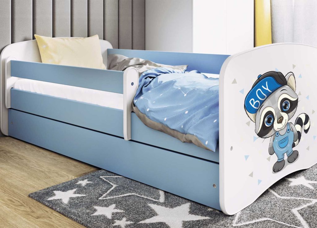 Lit enfant décor raton laveur 70x140, 80x160, 80x180 cm