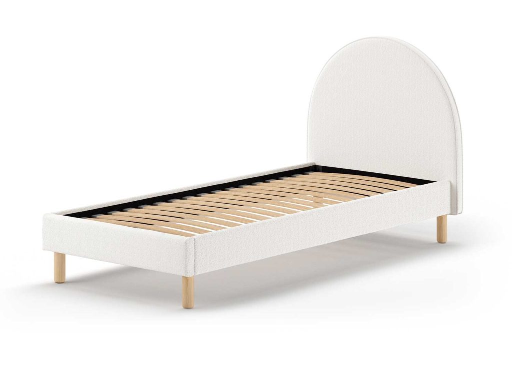 Lit enfant tissu bouclé blanc 90x200 cm Moon