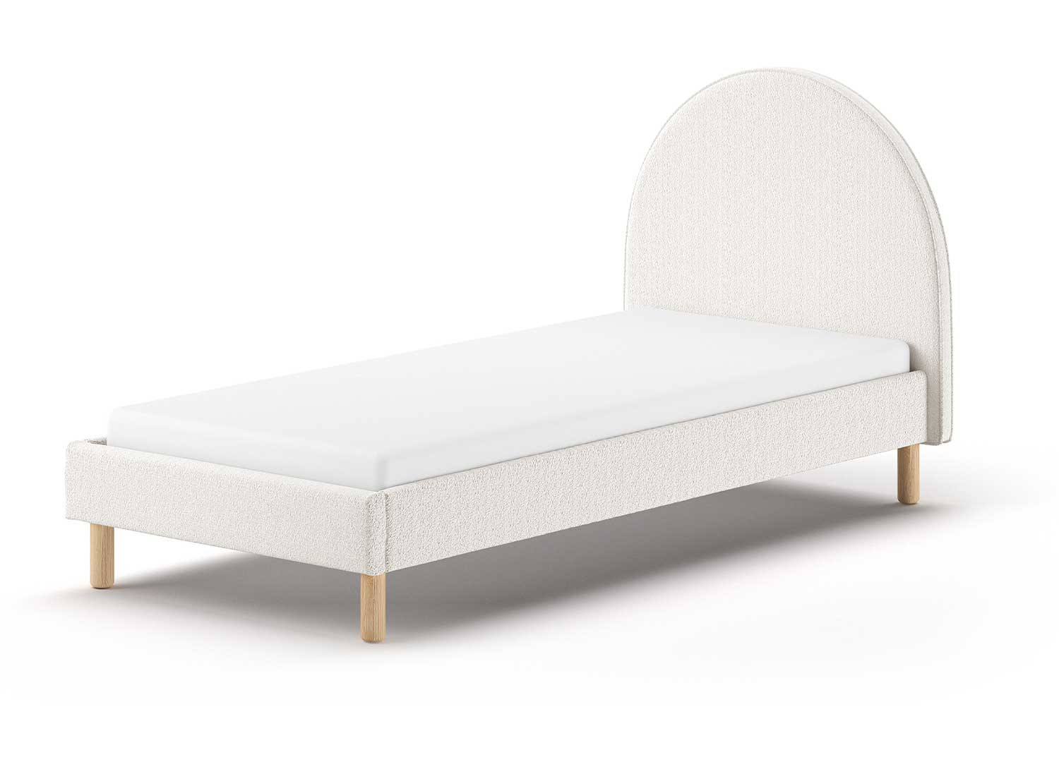 Lit enfant tissu bouclé blanc 90x200 cm Moon
