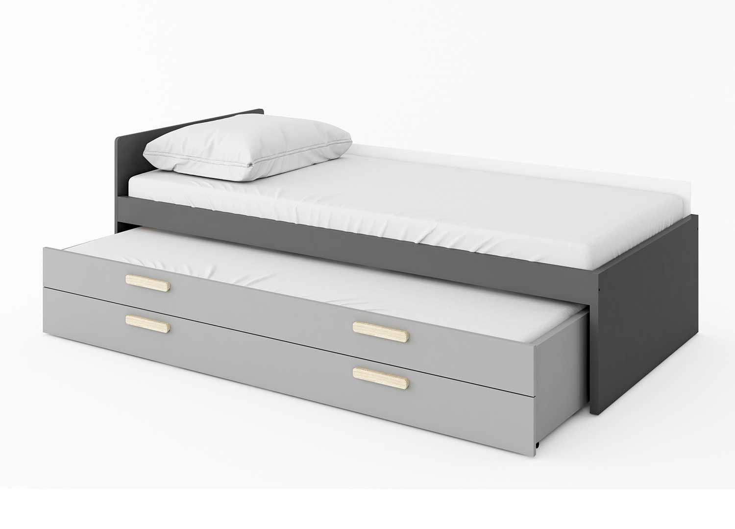 Lit junior avec 2 matelas et 2 tiroirs de lit