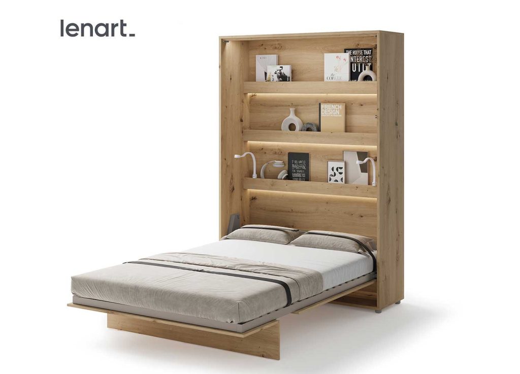 Lit mural double chêne artisan 140x200 cm Bed Concept