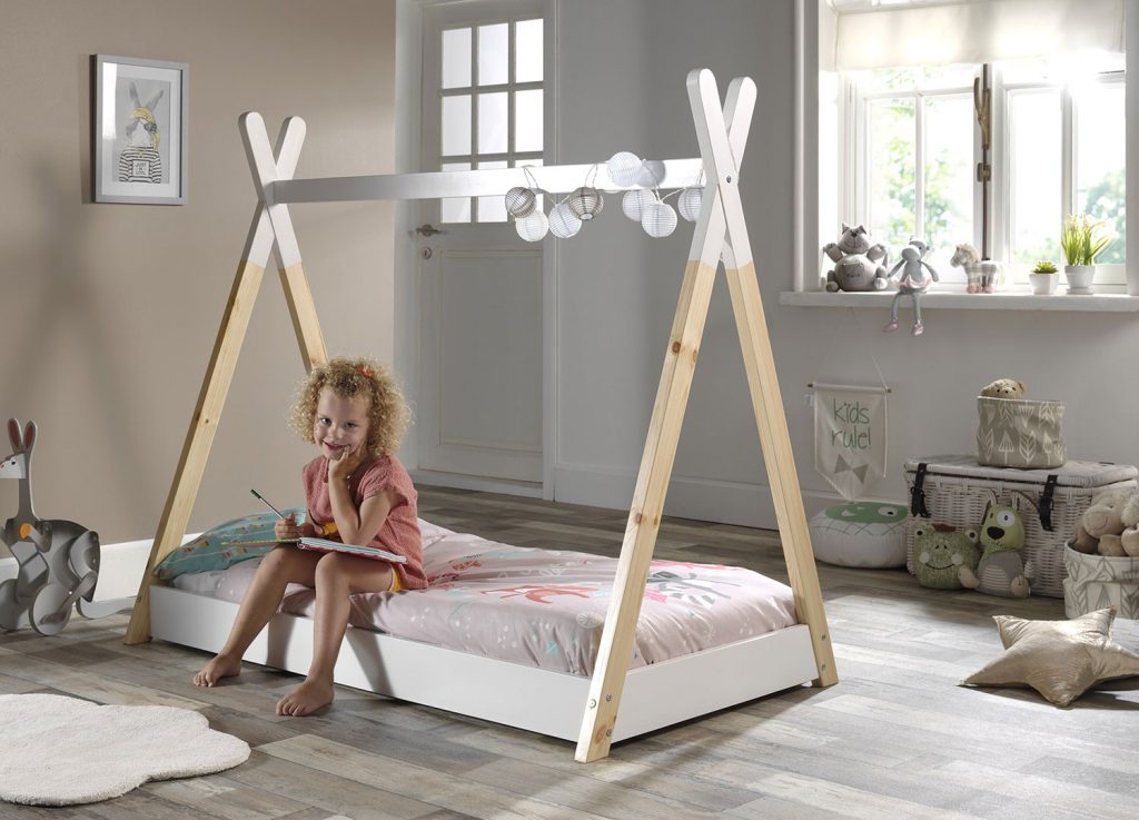 Lit tipi 70x140 cm blanc