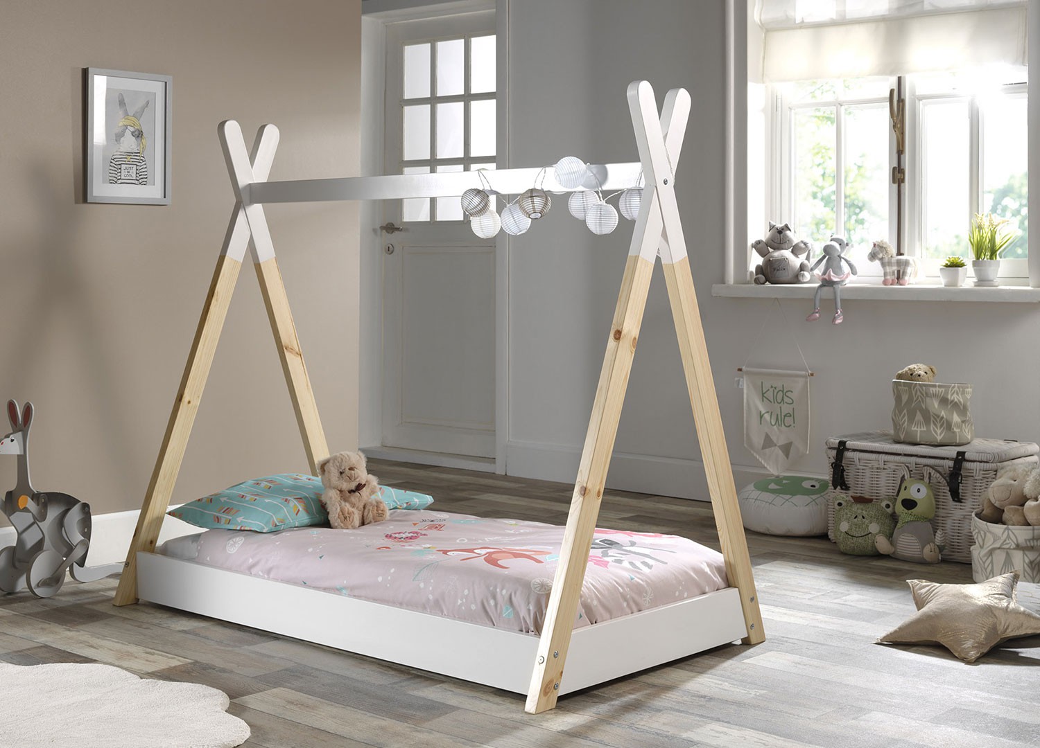 Lit tipi 70x140 cm blanc