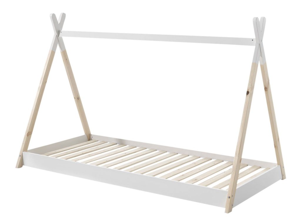Lit tipi 90x200 cm blanc