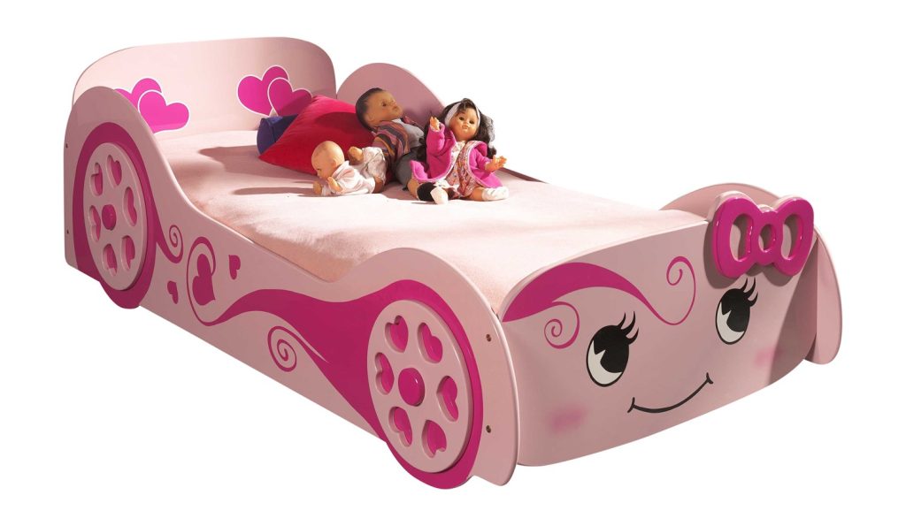 Lit Voiture Design Rose 90x200 cm