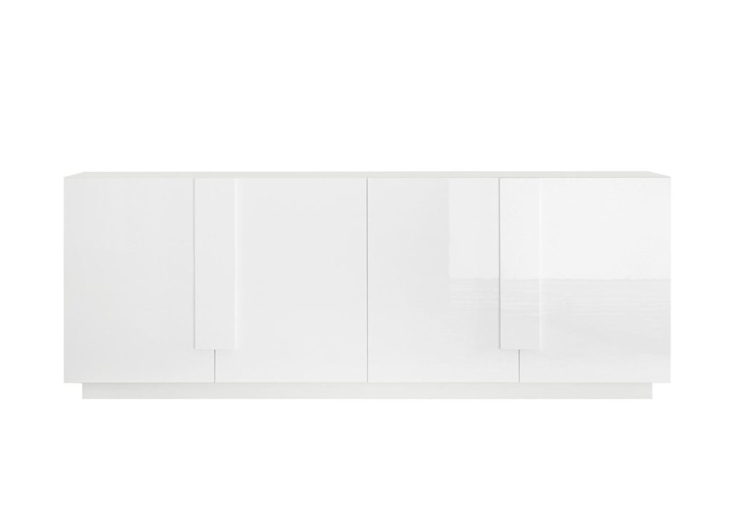 Long buffet de salle à manger 4 portes laqué blanc 241 cm