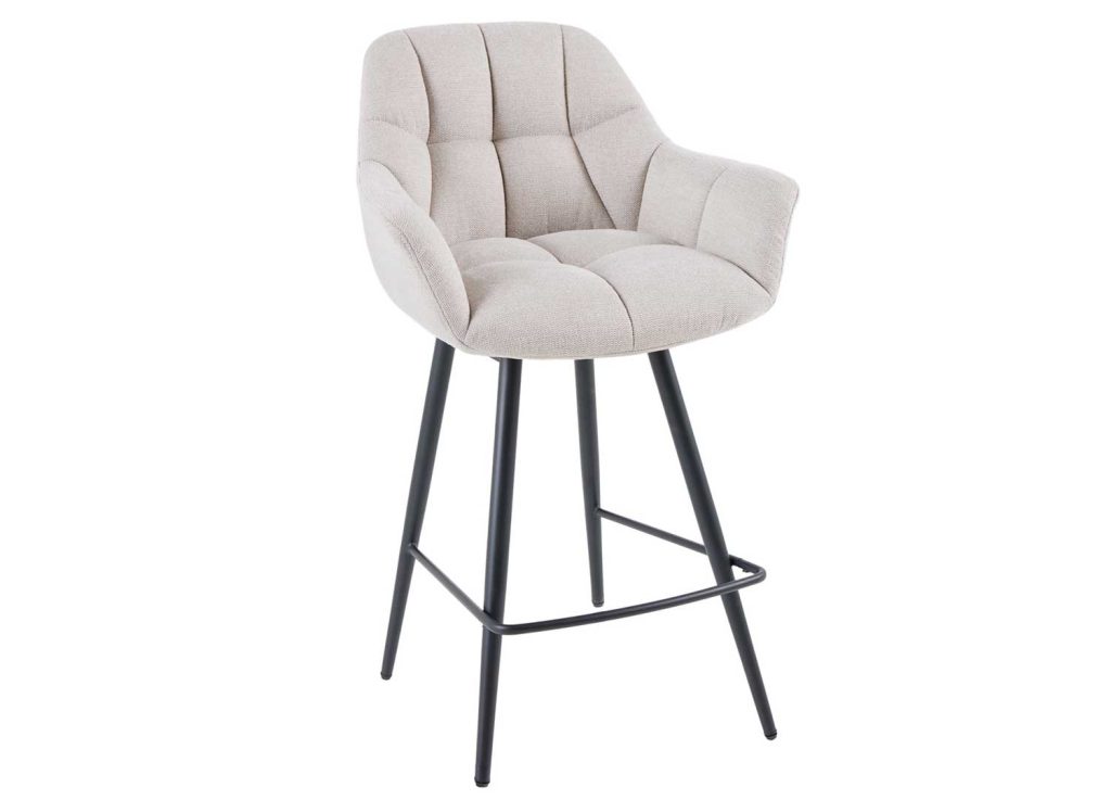 Lot de 2 chaises de bar pivotantes beige
