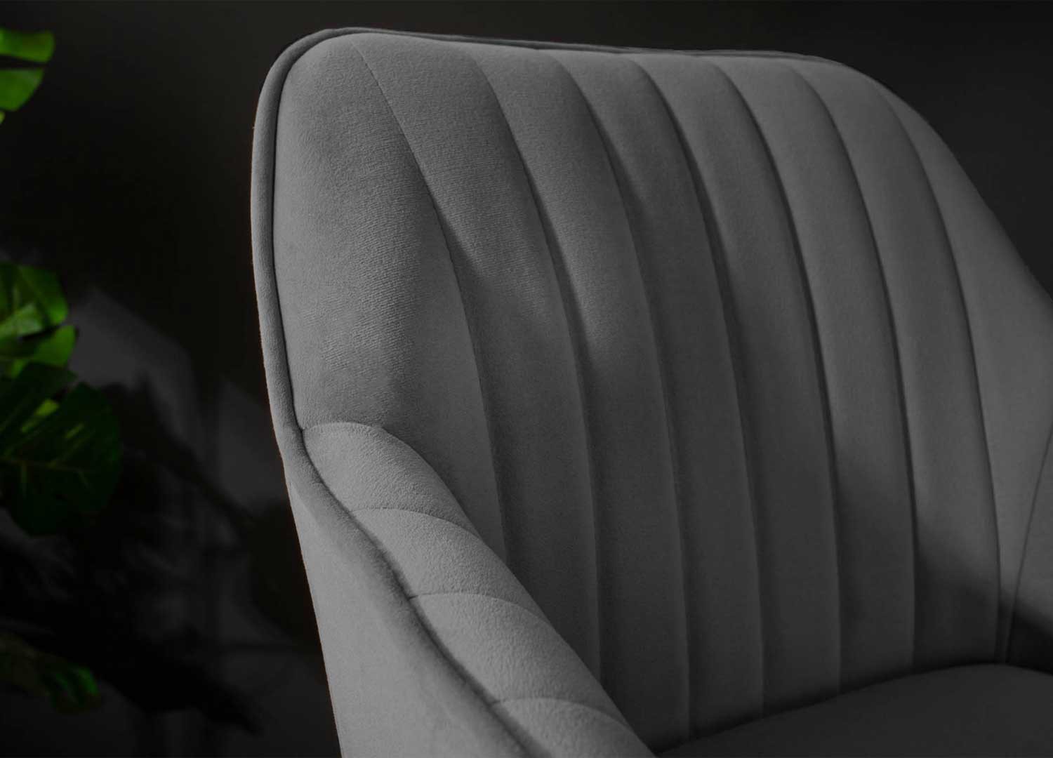Lot de 2 chaises de bar velours gris argent