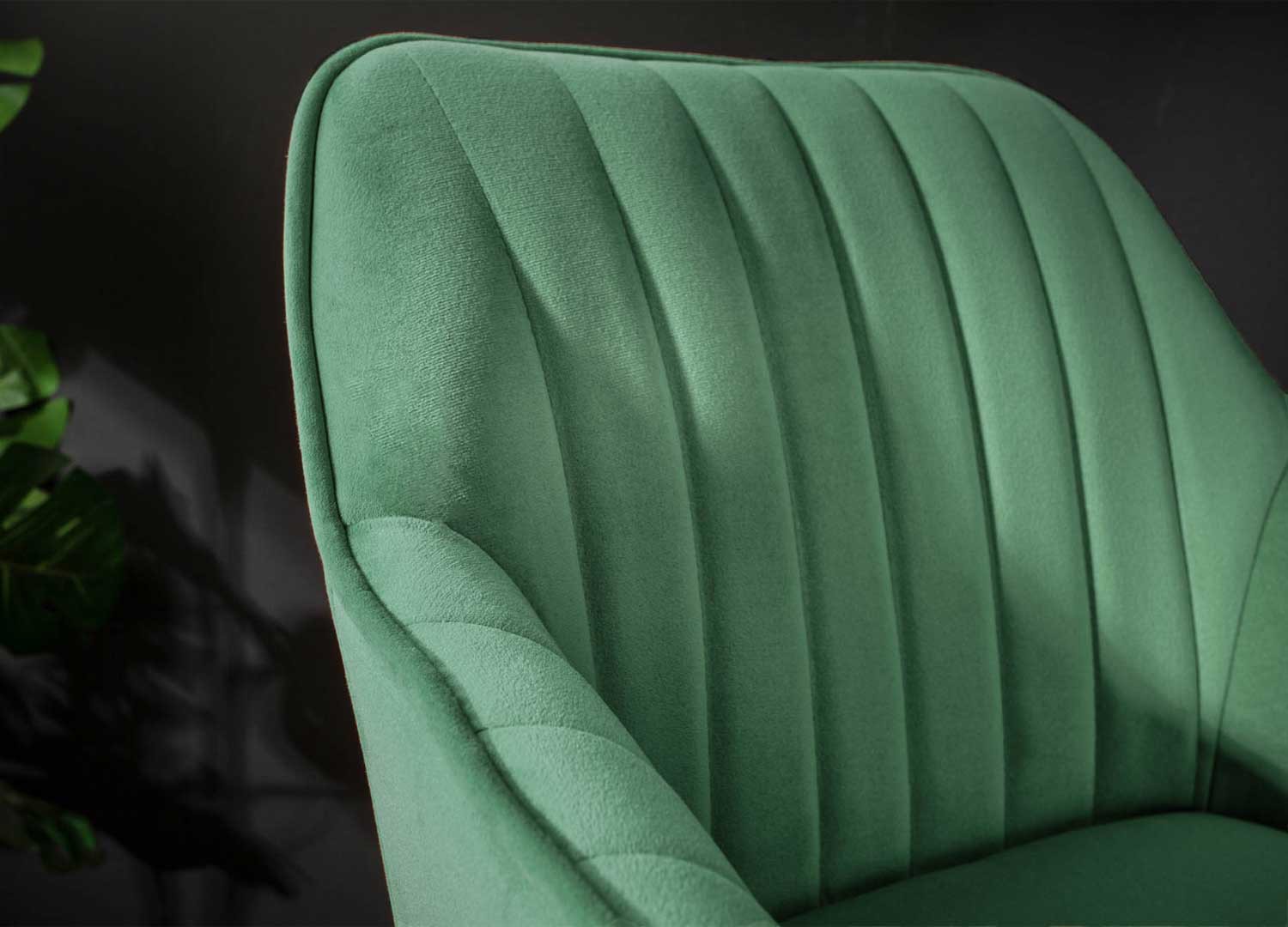 Lot de 2 chaises de bar velours vert émeraude