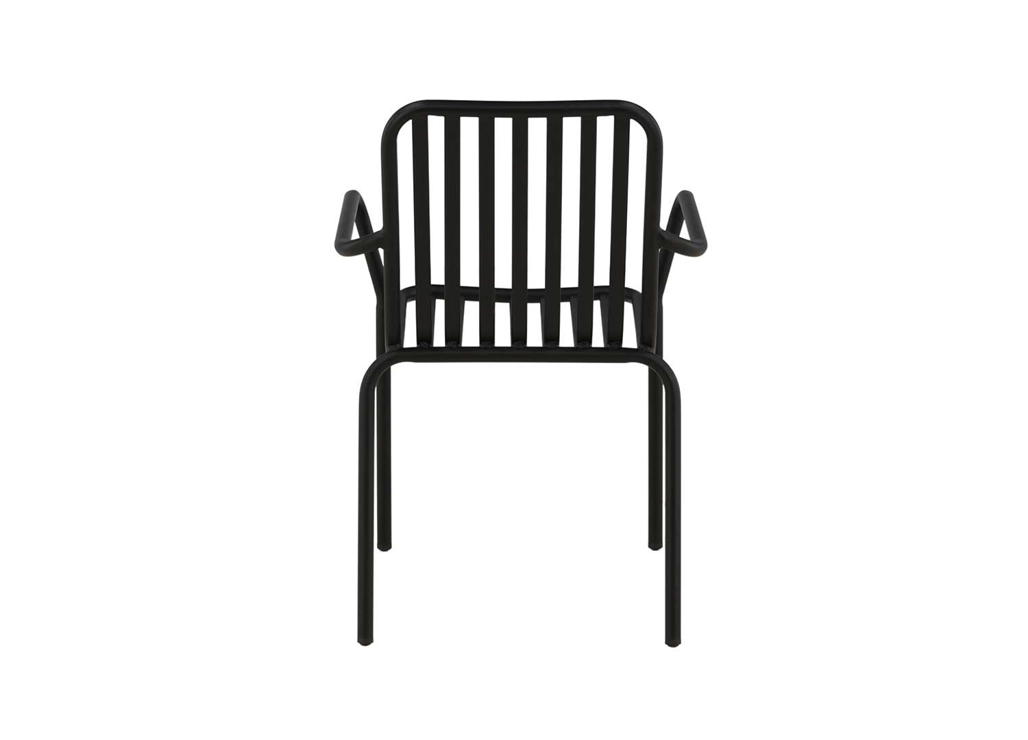 Lot de 2 chaises de jardin empilable en aluminium noir