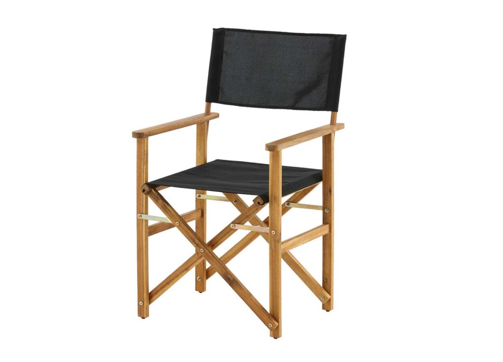 Lot de 2 chaises de jardin pliables noir et bois