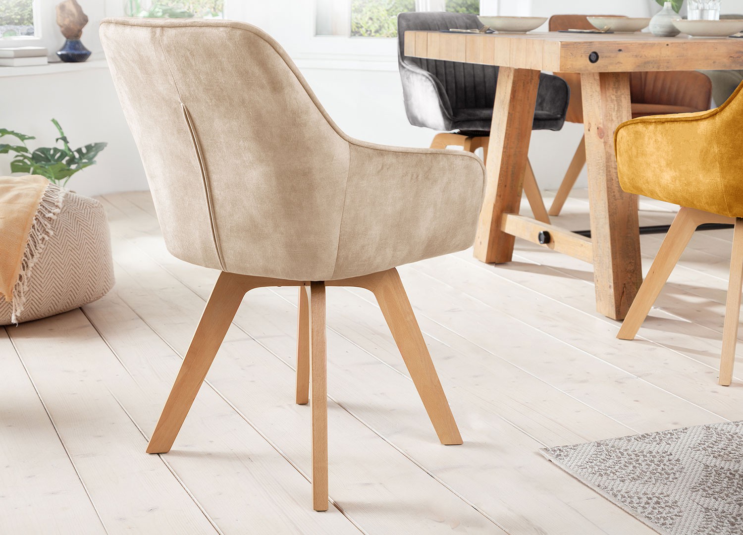 Lot de 2 chaises design pivotantes avec accoudoirs