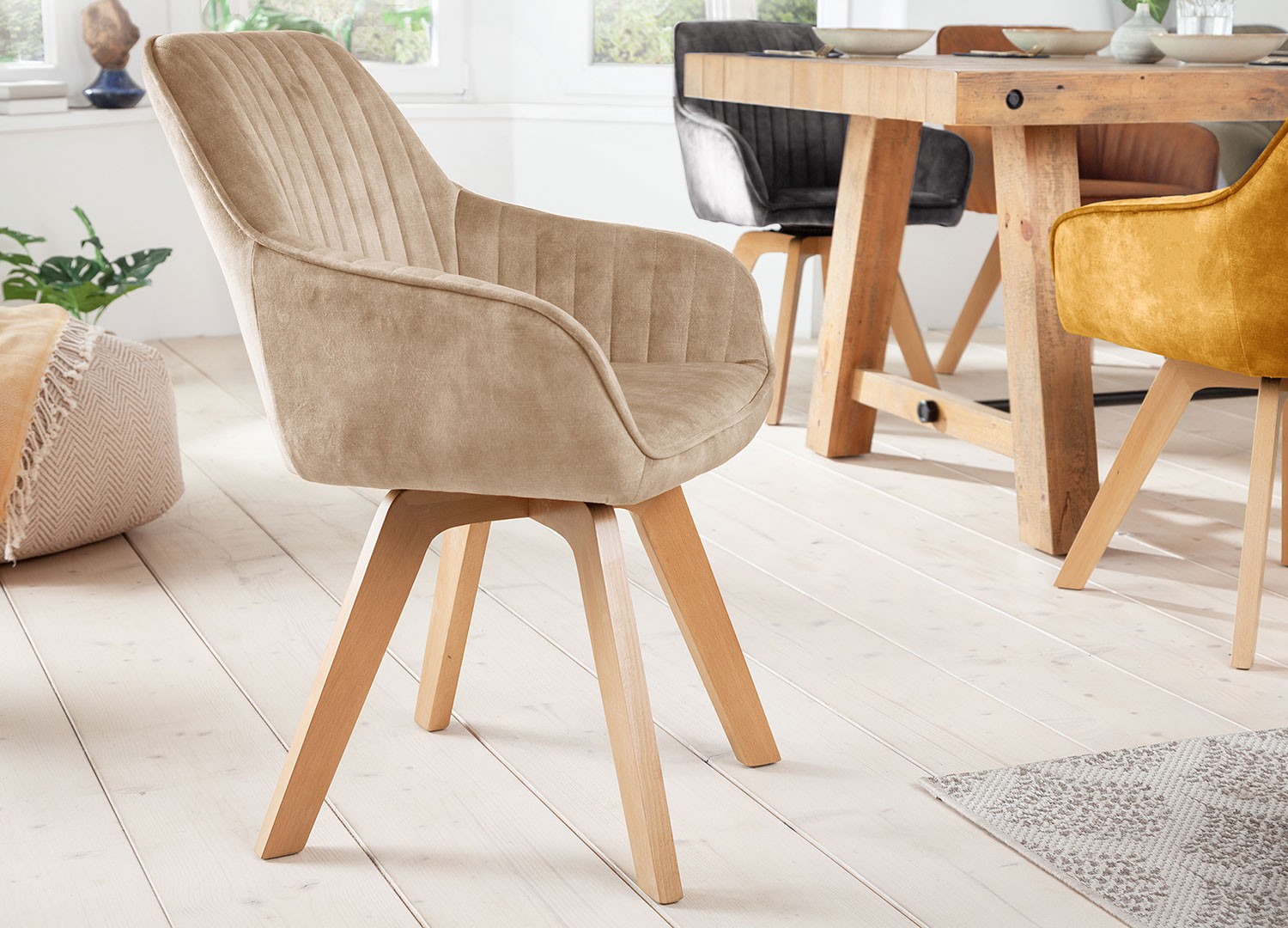 Lot de 2 chaises design pivotantes avec accoudoirs