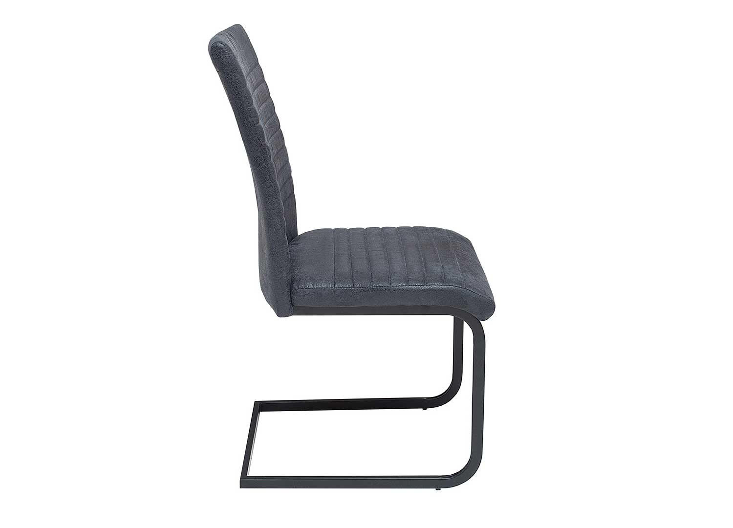 Lot de 2 chaises en microfibre gris noir