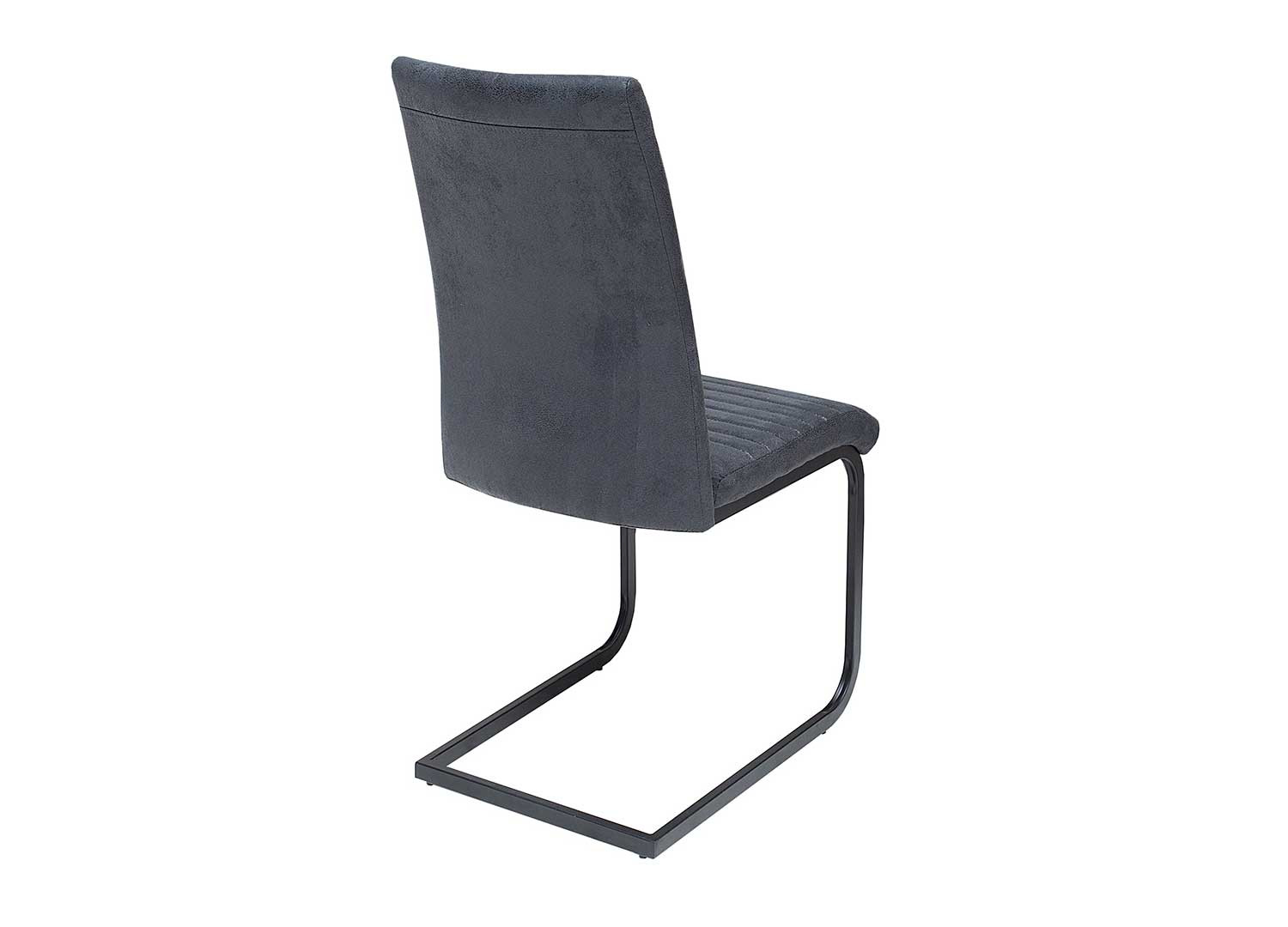 Lot de 2 chaises en microfibre gris noir