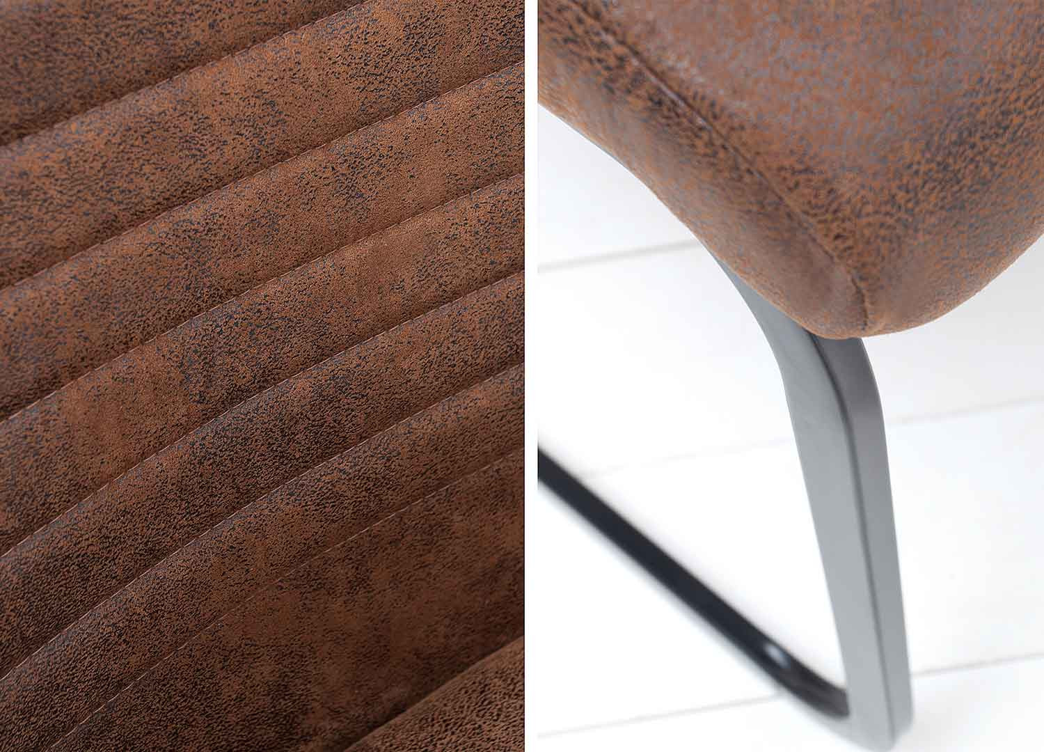 Lot de 2 chaises en microfibre marron