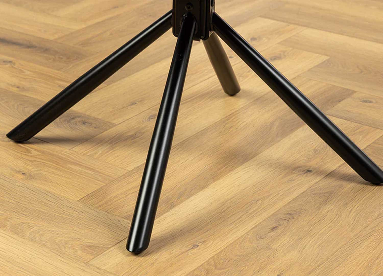 Lot de 2 chaises modernes pivotantes 100% cuir noir Bridget