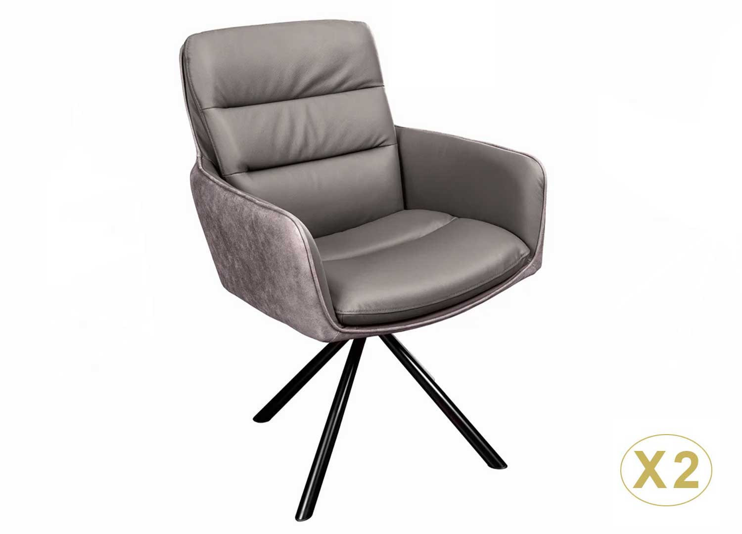 Chaise de salle à manger cuir taupe