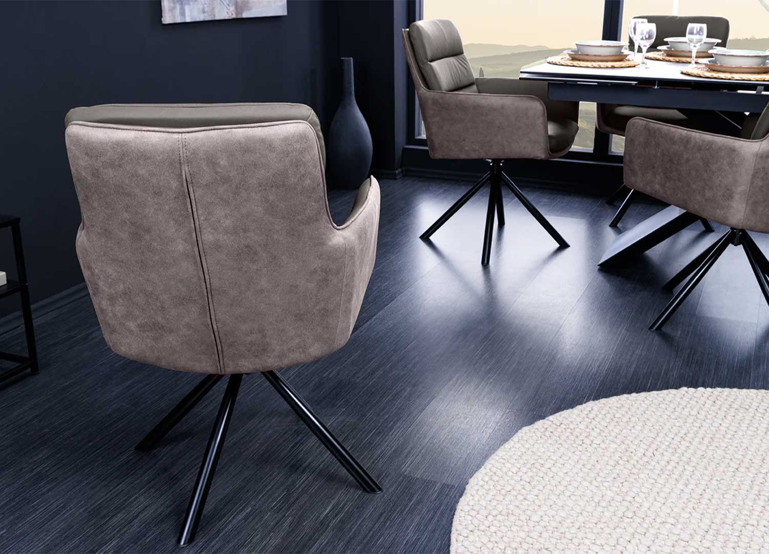 Cuir véritable taupe