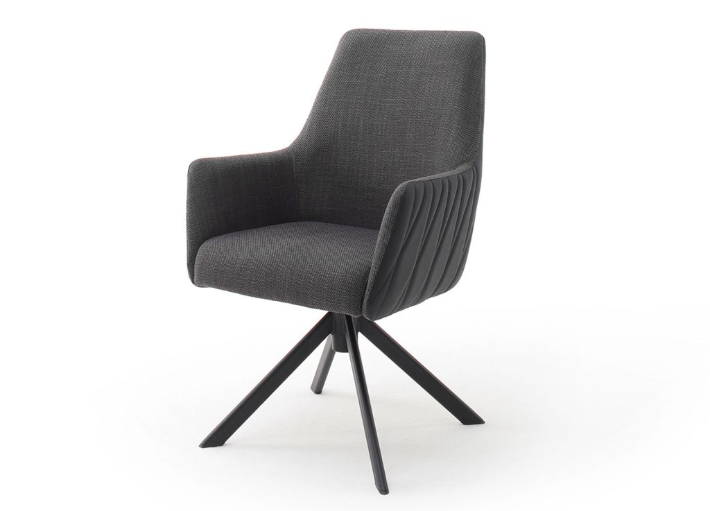 Lot de 2 chaises pivotantes avec accoudoirs bi-matière 3 couleurs