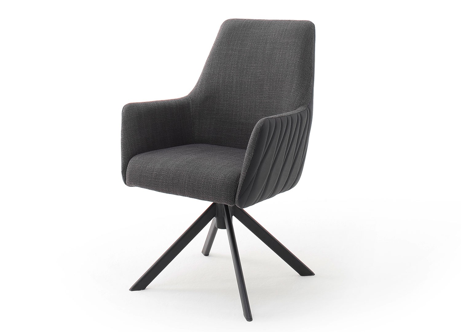 Lot de 2 chaises pivotantes avec accoudoirs bi-matière 3 couleurs