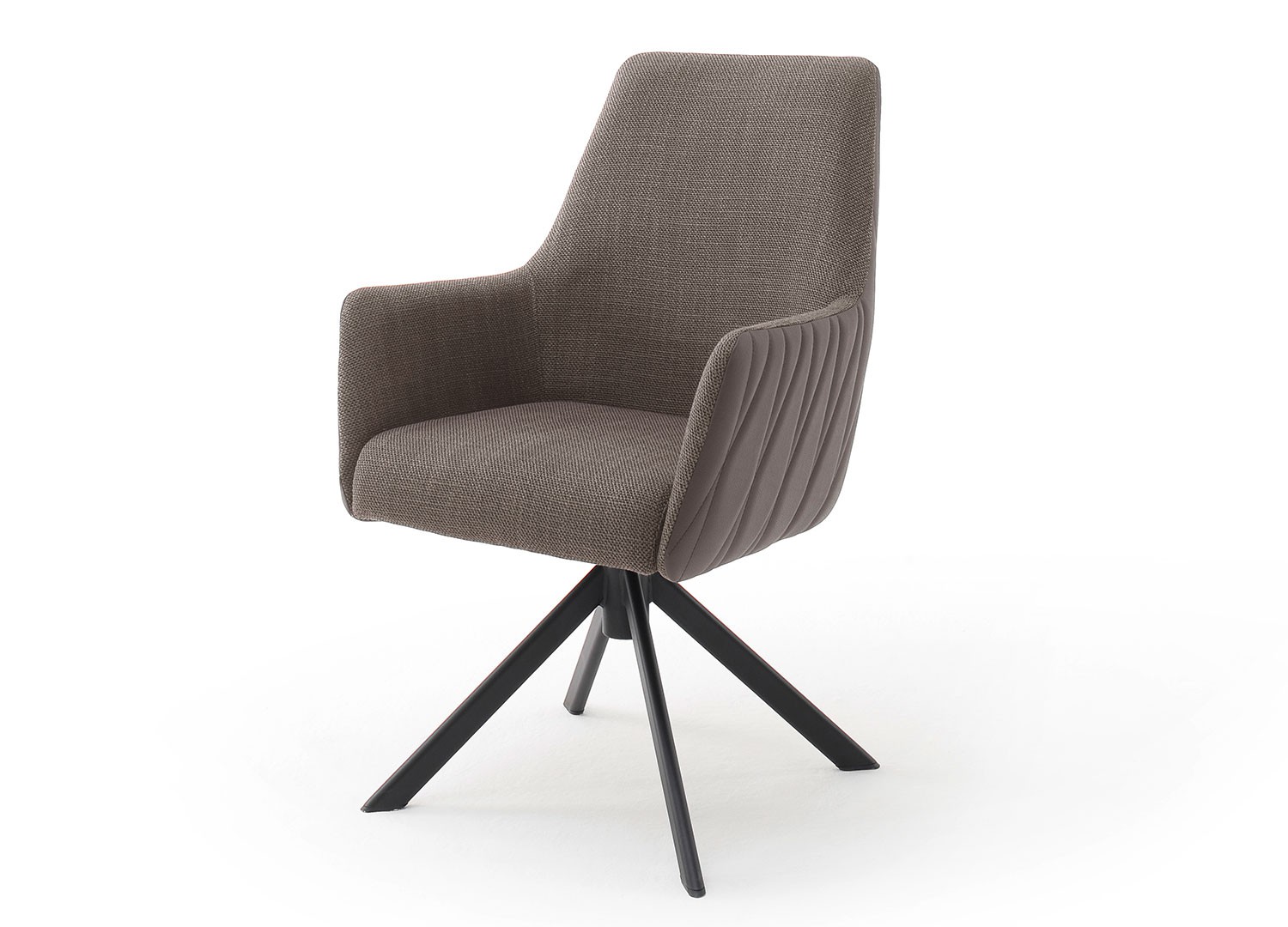 Lot de 2 chaises pivotantes avec accoudoirs bi-matière 3 couleurs