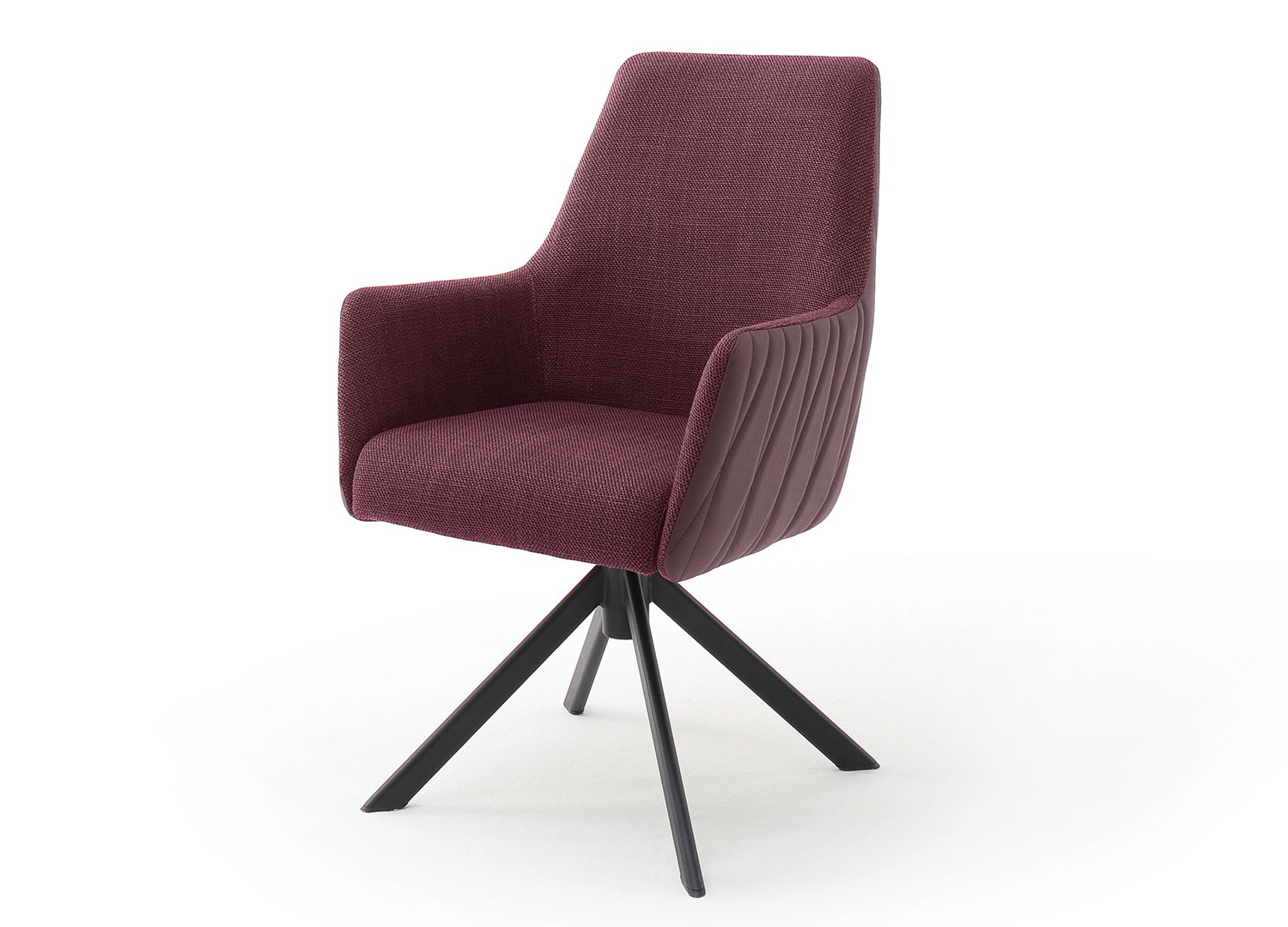 Lot de 2 chaises pivotantes avec accoudoirs bi-matière 3 couleurs