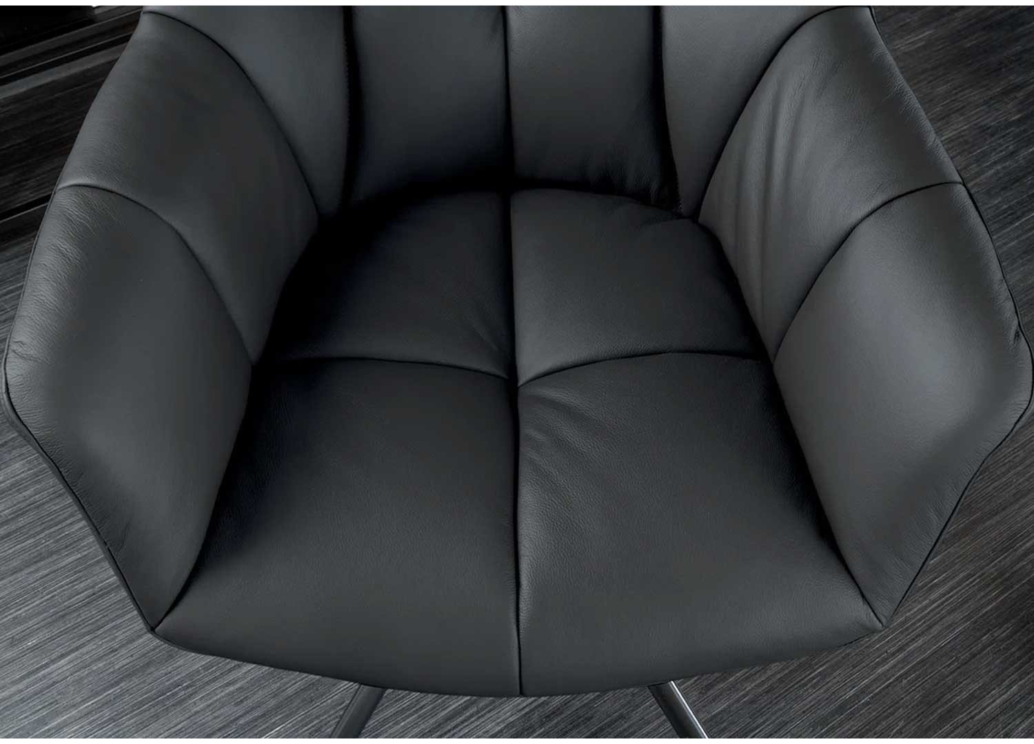 Lot de 2 chaises pivotantes en cuir noir Hudson