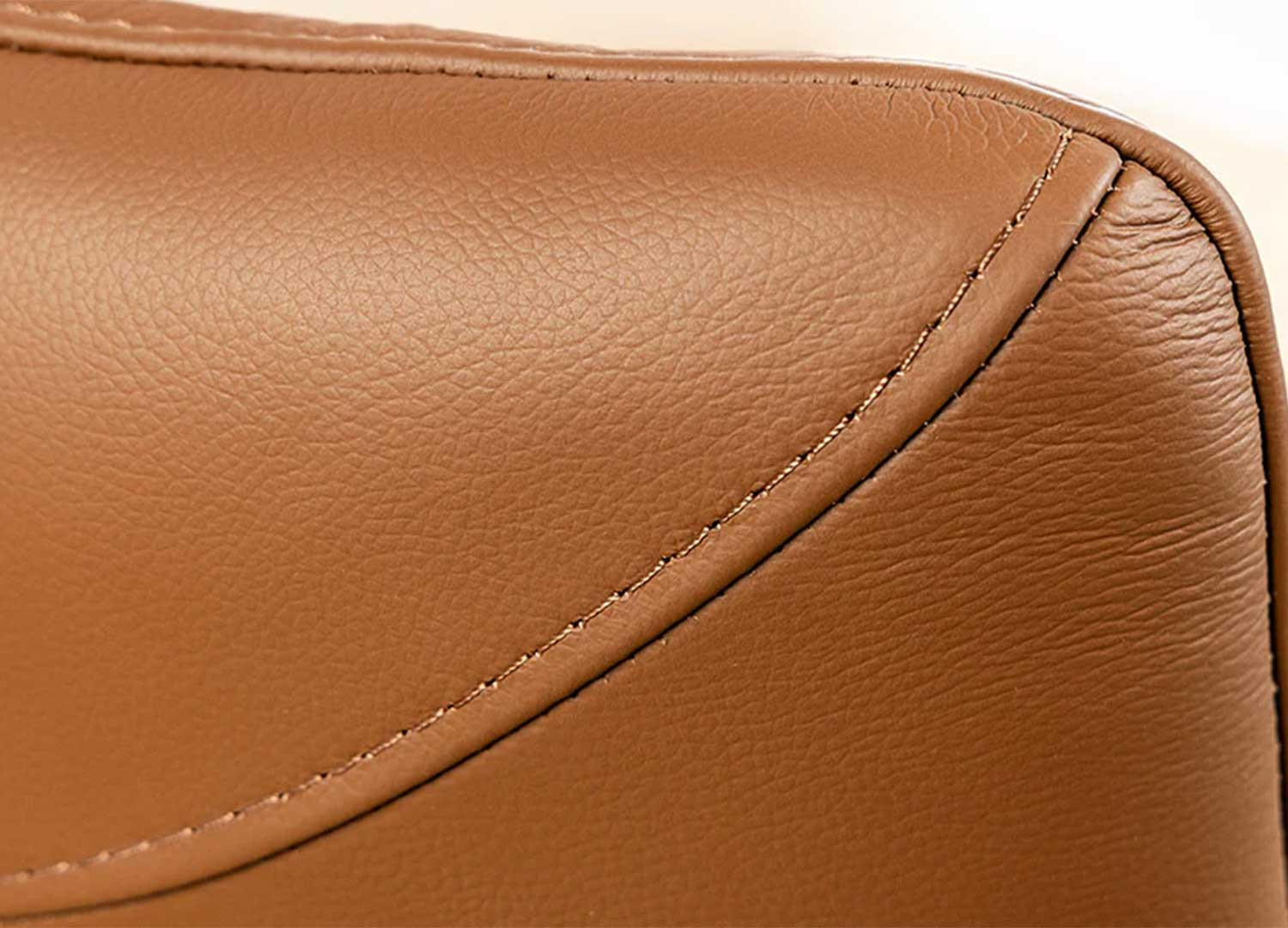 Lot de 2 chaises pivotantes en cuir véritable cognac Bridget