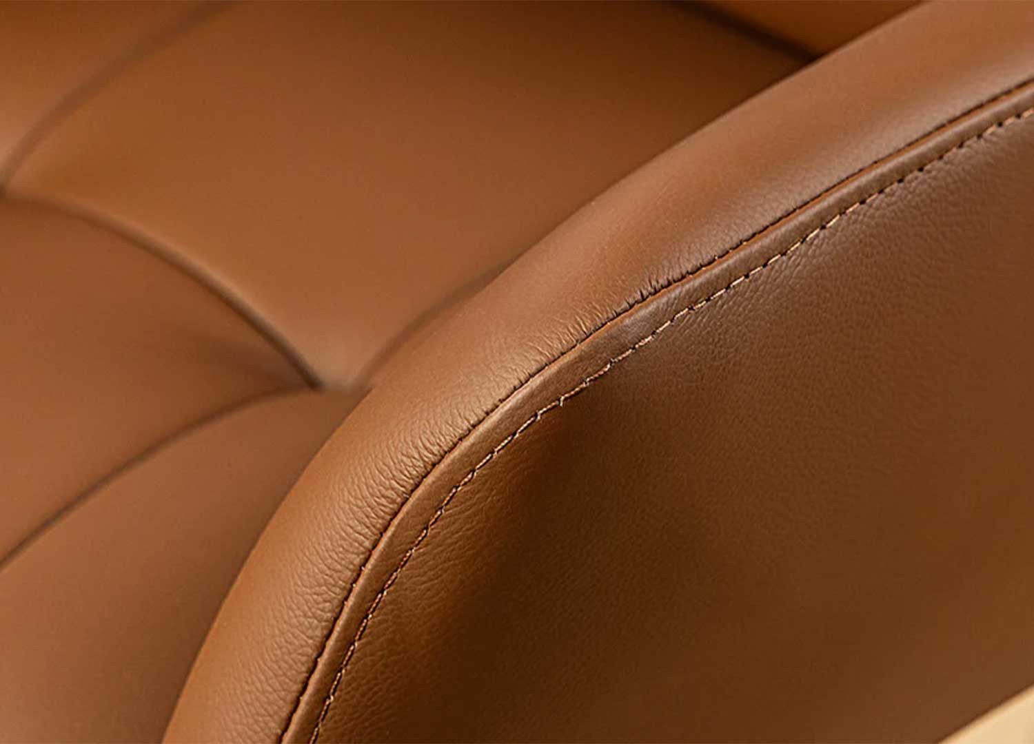 Lot de 2 chaises pivotantes en cuir véritable cognac Bridget