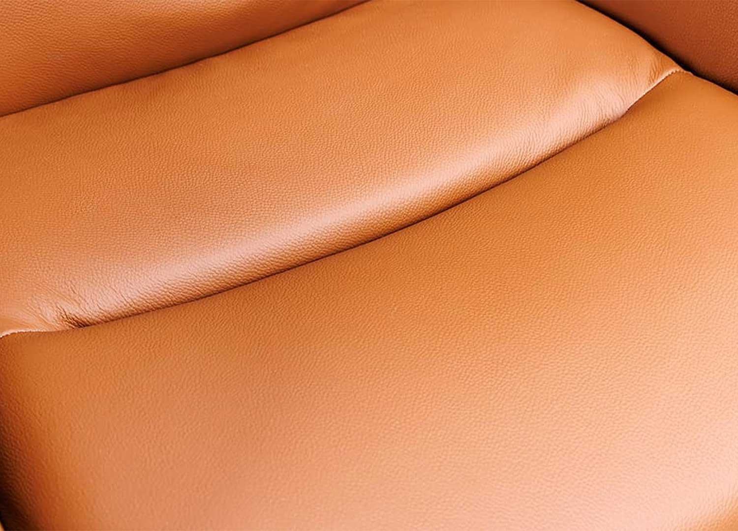 Assise de chaise en cuir cognac