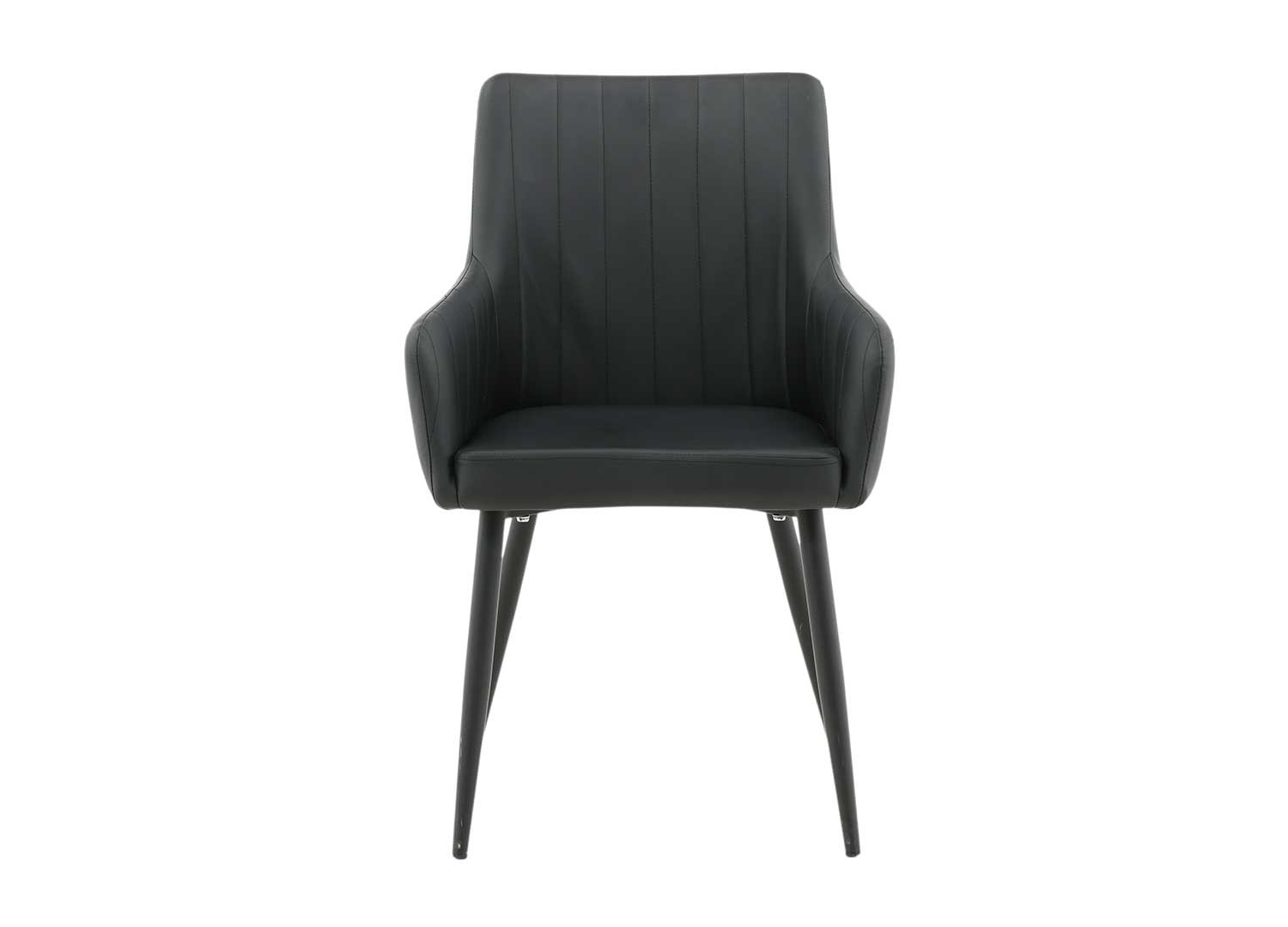 Lot de 2 chaises simili cuir noir avec accoudoirs