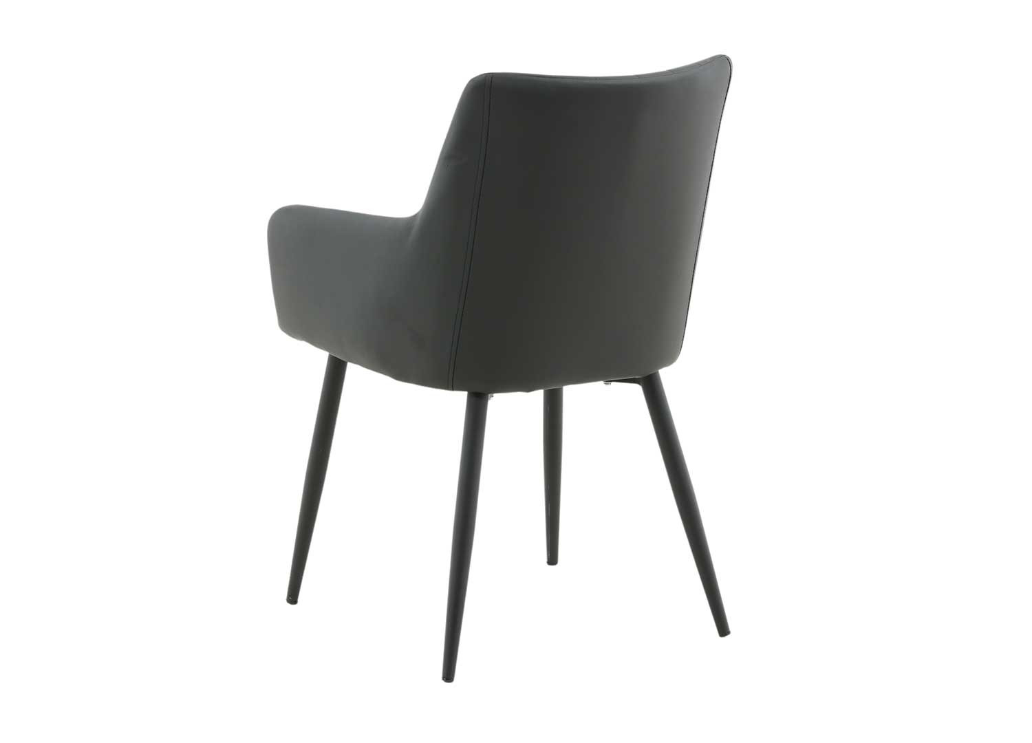 Lot de 2 chaises simili cuir noir avec accoudoirs