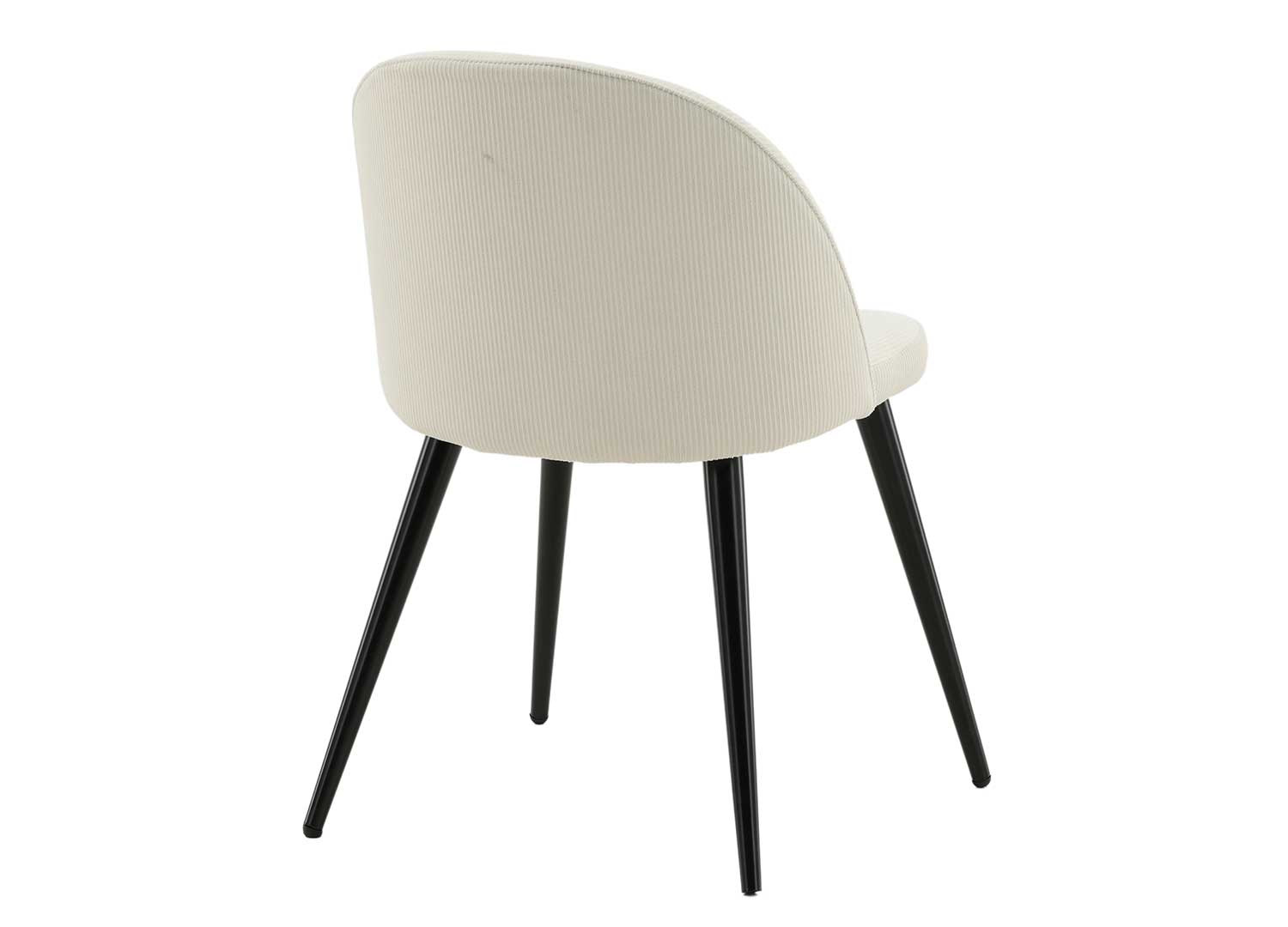 Lot de 2 chaises tissu côtelé velours blanc