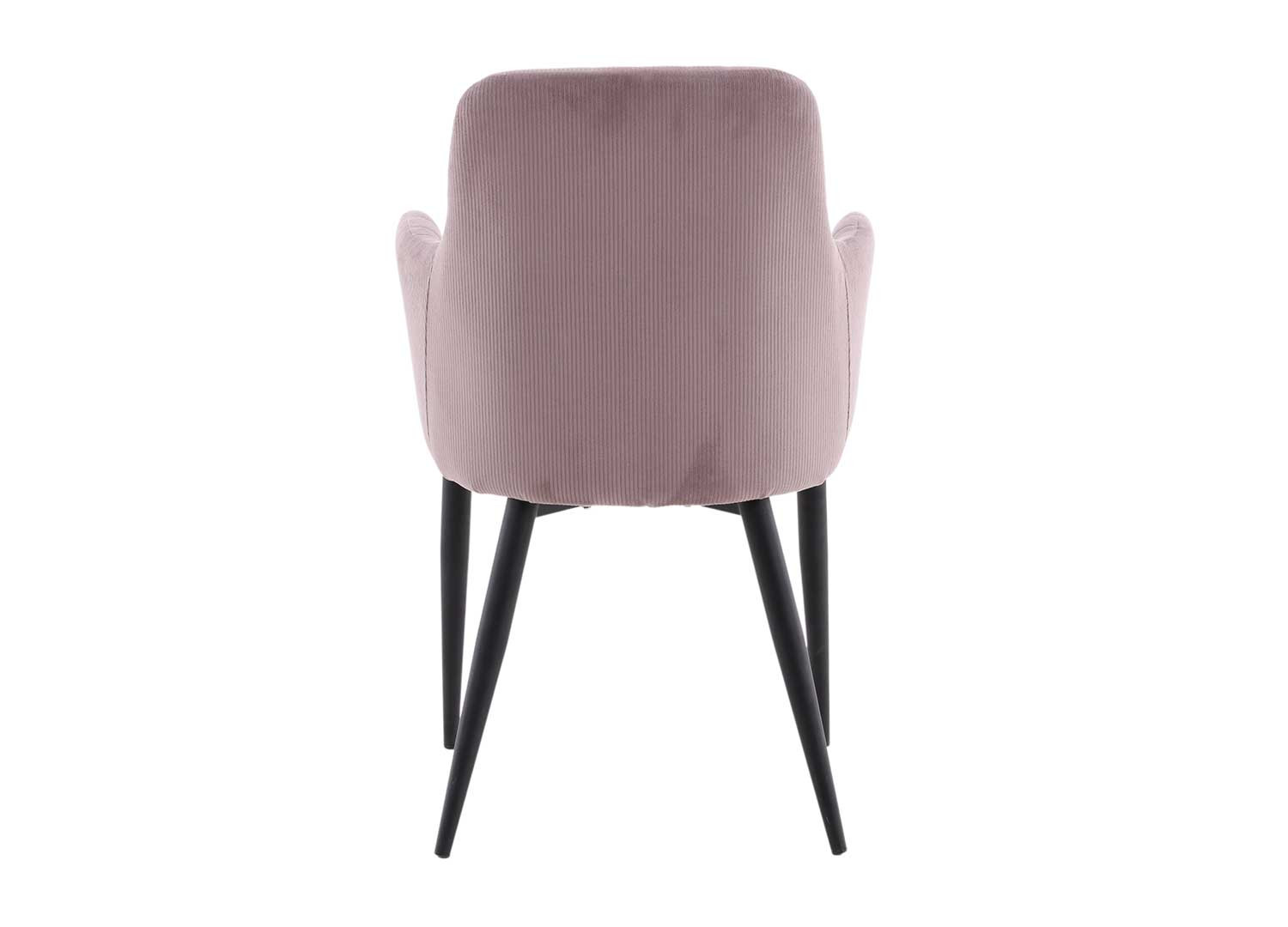 Lot de 2 chaises tissu côtelé vieux rose et acier