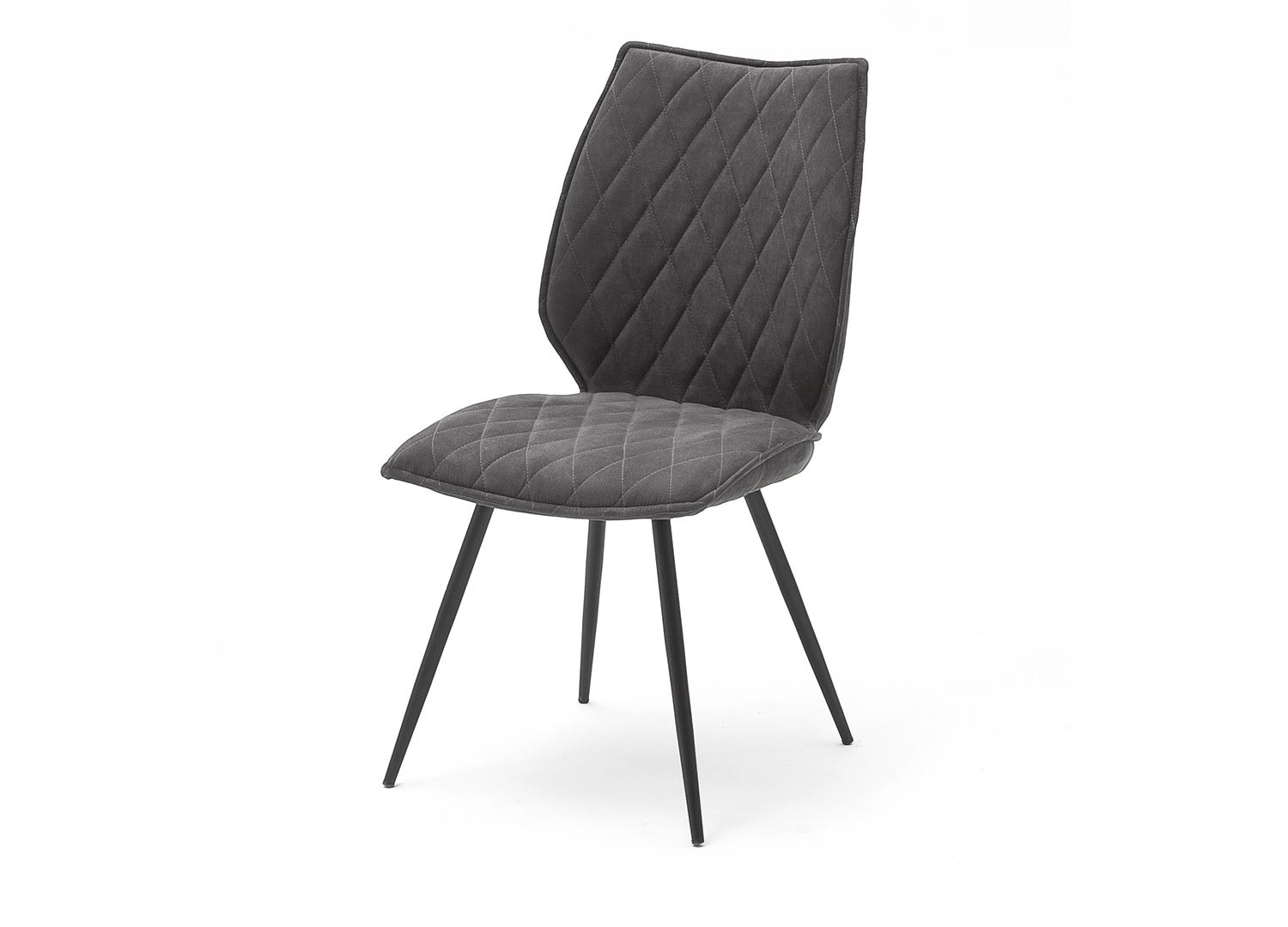 Lot de 2 chaises tissu matelassées style industriel