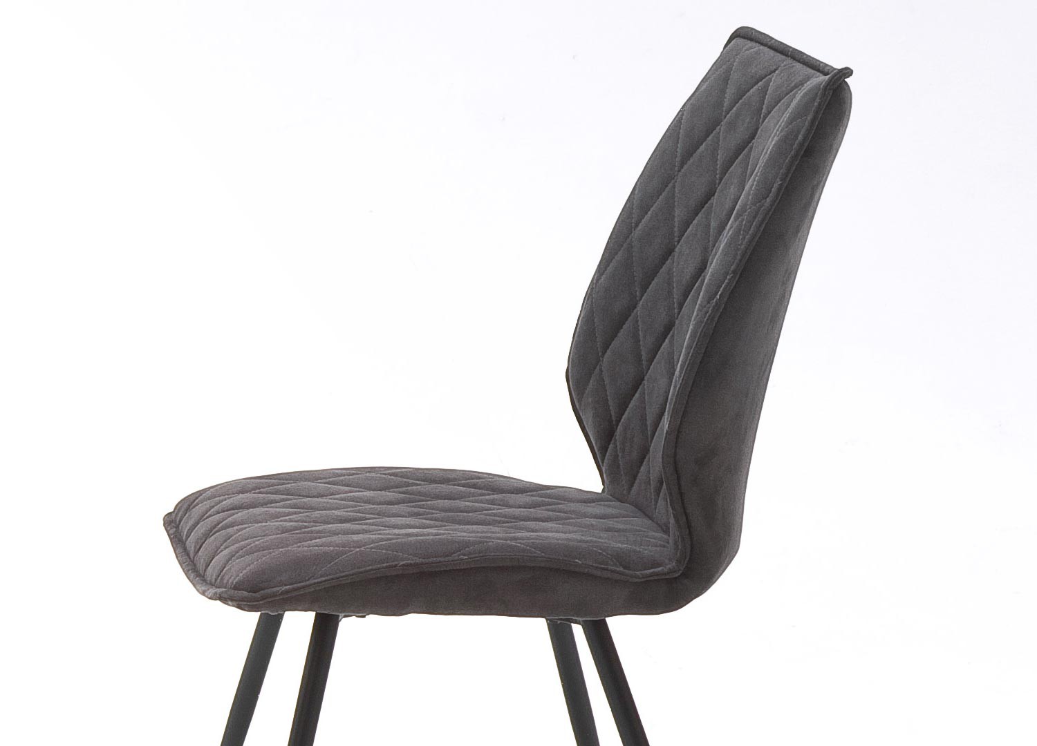 Lot de 2 chaises tissu matelassées style industriel