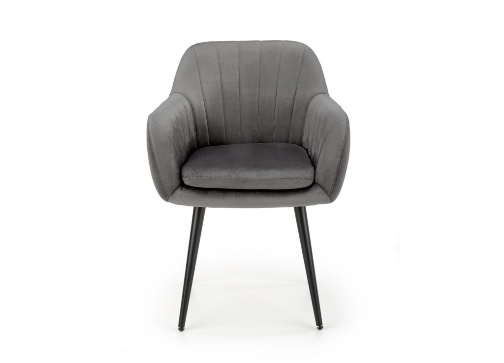 Lot de 2 chaises tissu velours gris