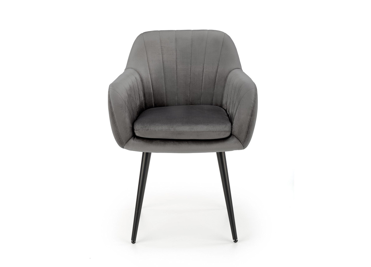 Lot de 2 chaises tissu velours gris