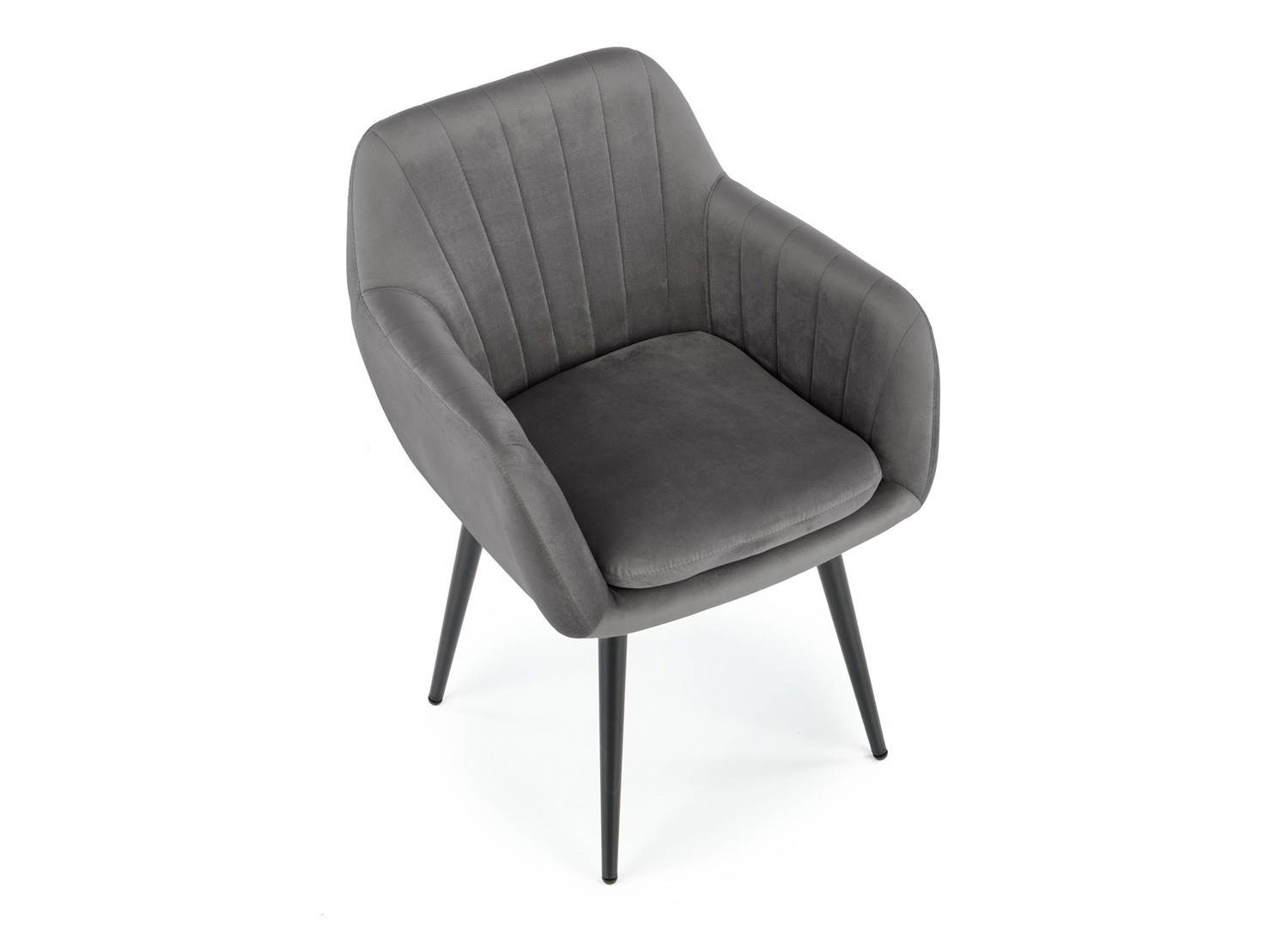 Lot de 2 chaises tissu velours gris