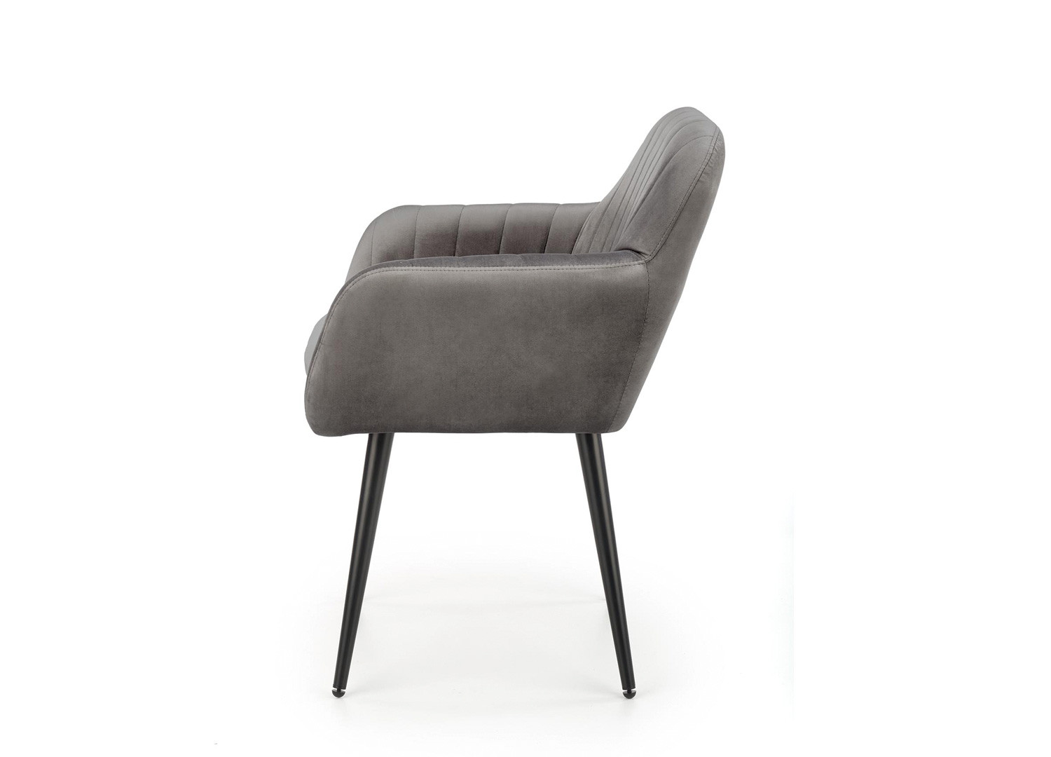 Lot de 2 chaises tissu velours gris