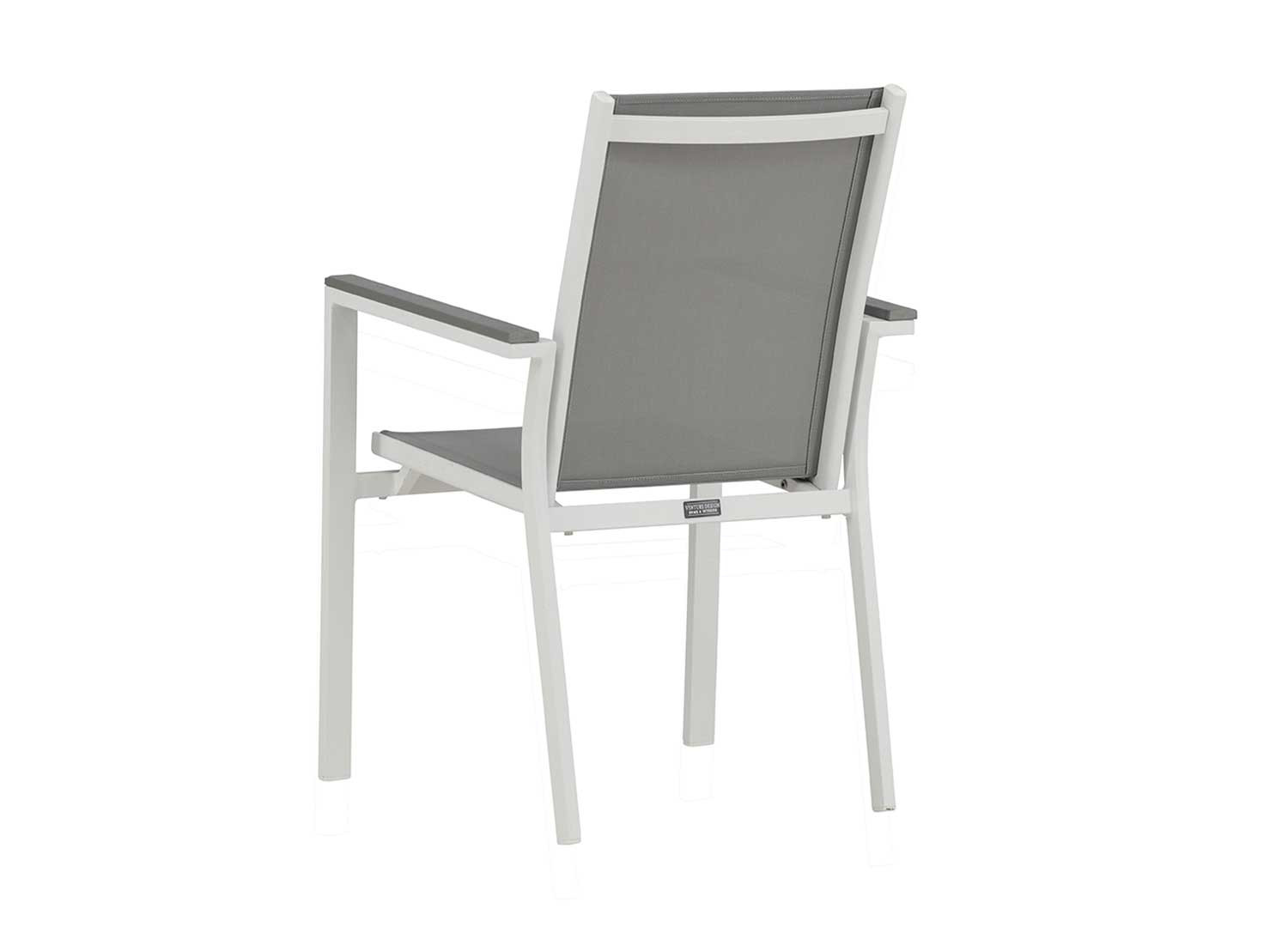 Lot de 2 fauteuils de jardin empilables gris et blanc