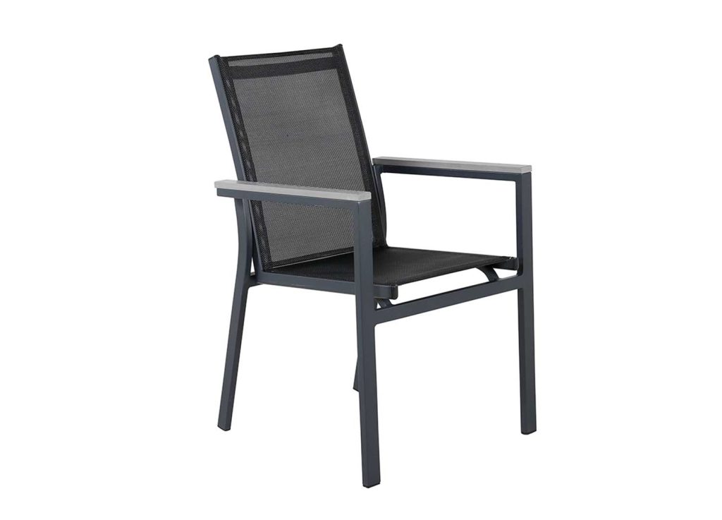 Lot de 2 fauteuils de jardin empilables noir